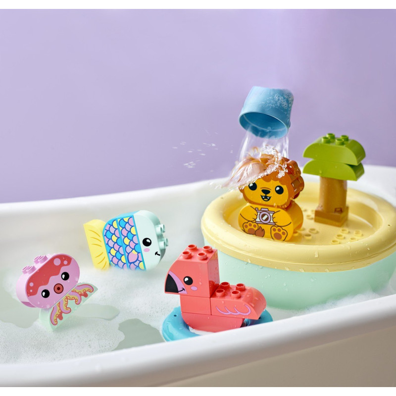 Legrace ve vaně: Plovoucí ostrov se zvířátky