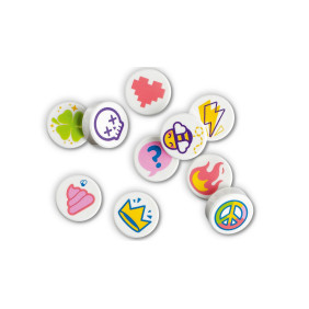 Mega balení ozdob na tašku – zábavné vzkazy