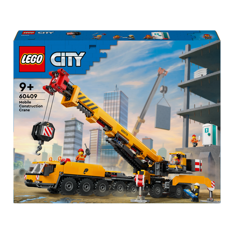 Žlutý pojízdný stavební jeřáb