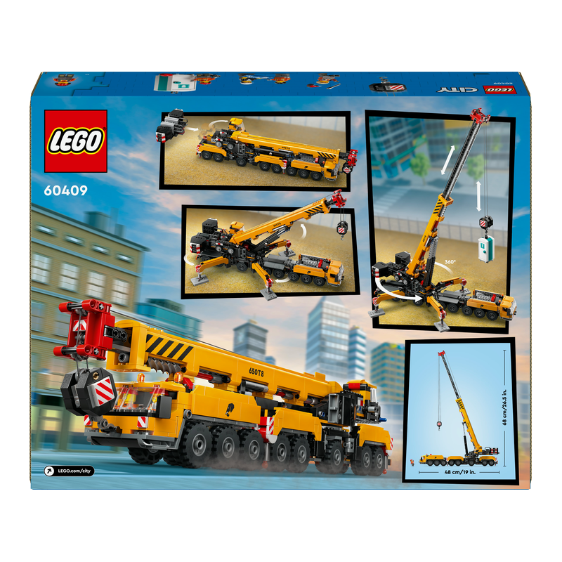 Žlutý pojízdný stavební jeřáb