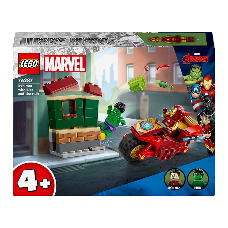 Iron Man s motorkou a Hulk