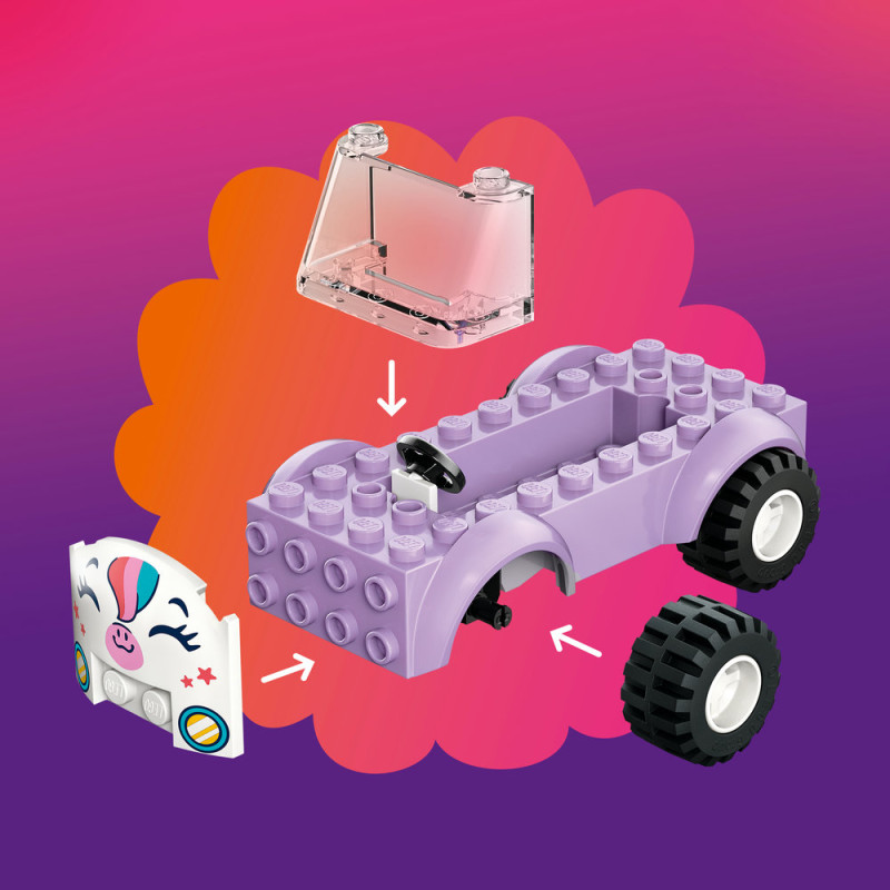 Jednorožč&iacute; don&aacute;&scaron;kov&eacute; auto s dortem