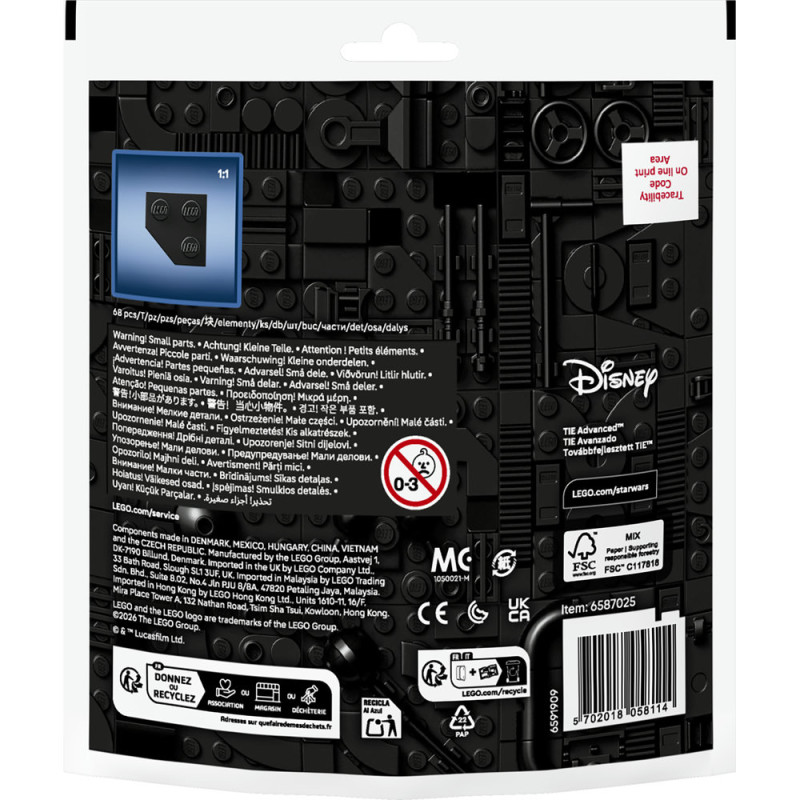 Mini model TIE Advanced&trade; (paperbag)